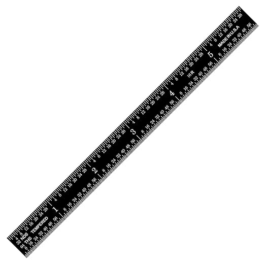 PEC Tools Flexible Metal Ruler Set (6"+18"), Premium Stainless Steel with Black Chrome Finish, 16R Graduation (1/32", 1/64", 1/50", 1/100"), Easy to Read Machinst Rule for Professionals, Made in USA