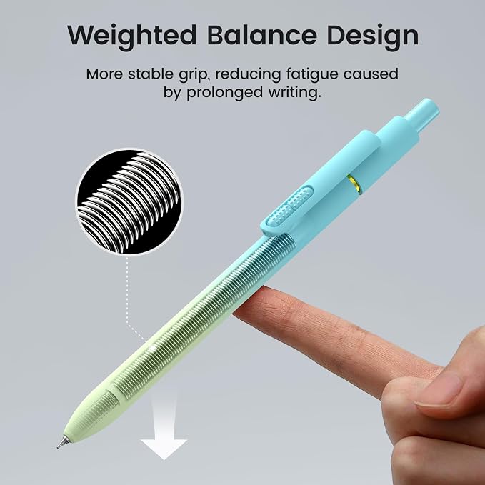 16 Pack Gel Pens, Black Ink Quick-Drying No Smudge with Fidget | 0.7mm Fine Point, Smooth Writing, Long-Lasting Ink, Stress Relief Pens for Journaling, School Office, Gift for Women Men