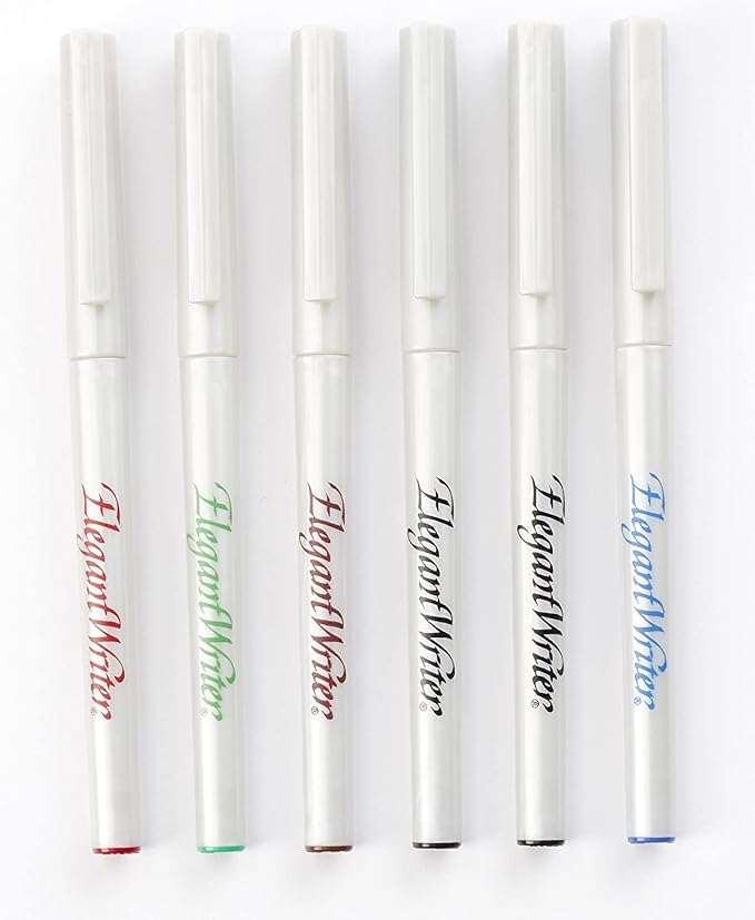 Speedball 2881 Elegant Writer 6 Fine Calligraphy Markers Set, Assorted Colors