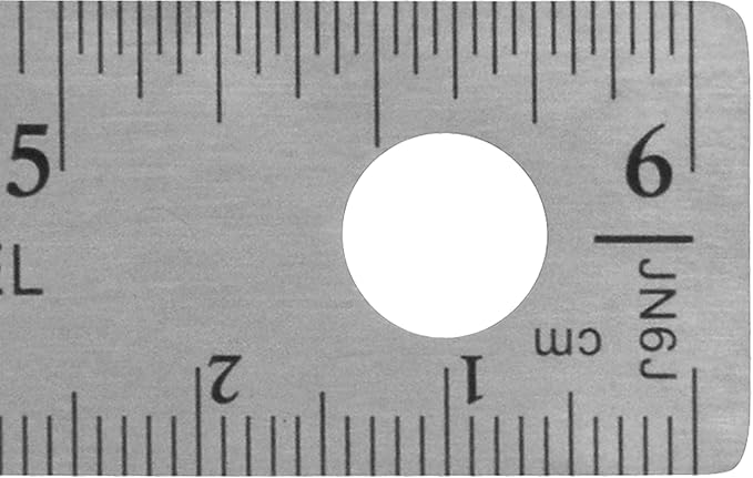 Westcott 10414 Stainless Steel Metal Ruler with Non-Slip Cork Base, 6 in