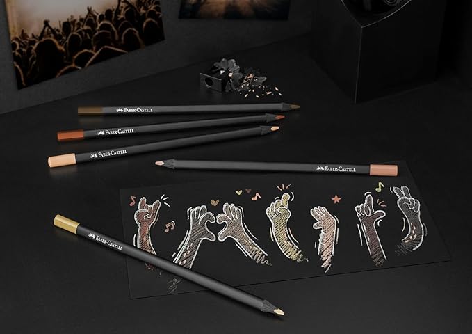 Faber-Castell Black Edition Skin Tone Colored Pencils, 12 Count