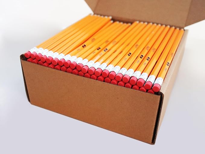 S & E TEACHER'S EDITION #2 HB Pencils 200 Count, Pre-Sharpened Wood-Cased Pencils with Eraser Tops, Yellow Bulk Pencil for Classroom Teacher Supplies, Writing, Drawing & Back to School