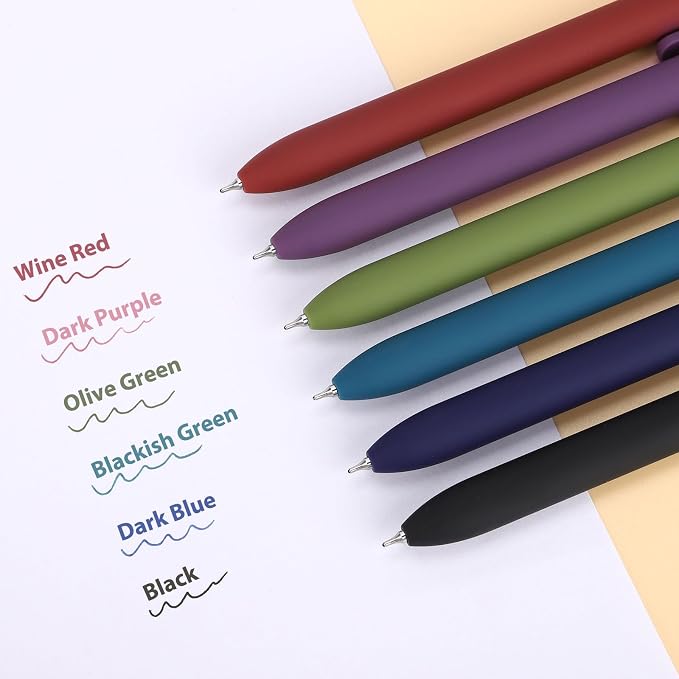 FIOVER Colored Pens, 24 Pack Colorful Gel Pens, Quick-Dry 0.7mm Medium Point for Journaling, Note Taking, Doodling, Aesthetic Office School Supplies, Gifts for Women Men(24PCS Aesthetic+Vintage)