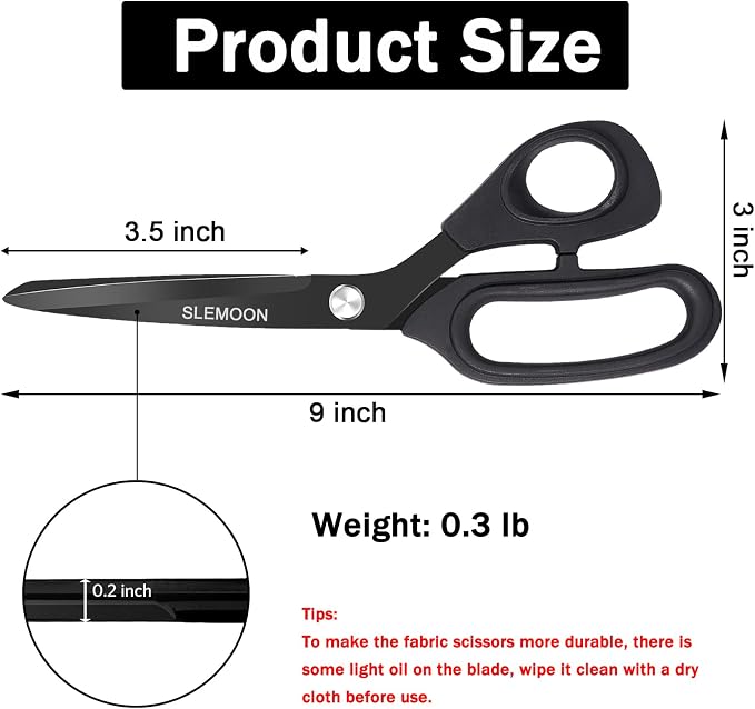 8.5" Scissors All Purpose, Heavy Duty Office Scissor | Sharp Blades and Comfort Grip Handle,Suit for Fabric Cutting, Paper Craft & Sewing Projects, Black