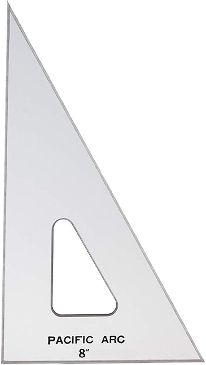Pacific Arc Drafting Triangle, 8-inch, 30/60/90 Degrees, w/Inking Edge, Topaz