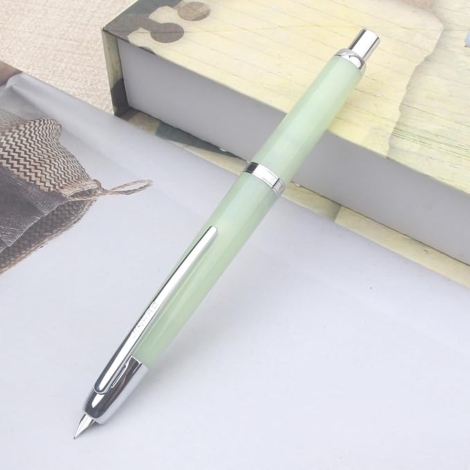 JINHAO 20 Celestial Jade silver Clip Resin Press Fountain Pen F Ink Pen With Converter Stationery School Supplies