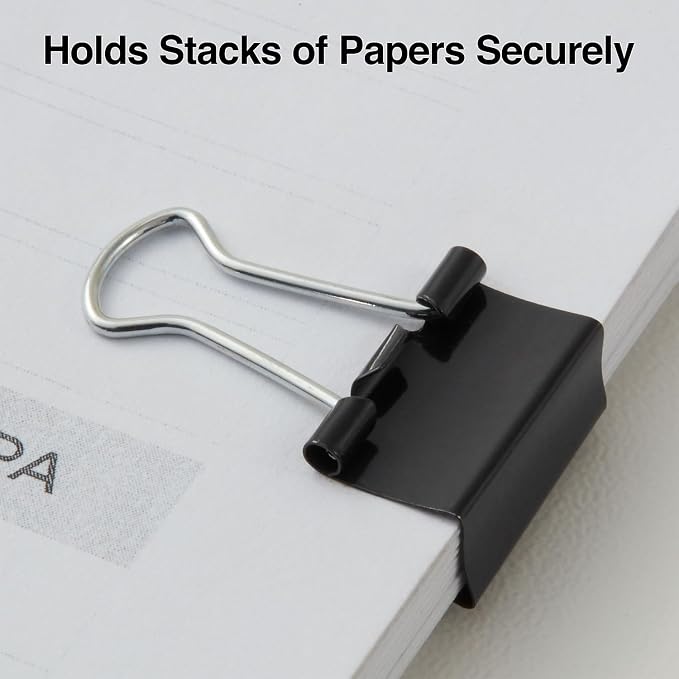 Staples Mini Binder Clips, 0.6" Width, Black, 432 Pack – Small Clips for Receipts, Notes & Paper Organization