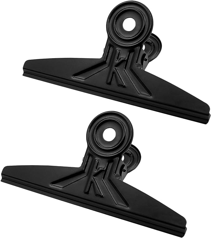 Coideal Extra Large Bulldog Clips - 2 PCS 20cm Long Jumbo XL Bull Binder Paper Clip Clamps for Office (Black, 7 7/8 Inch)