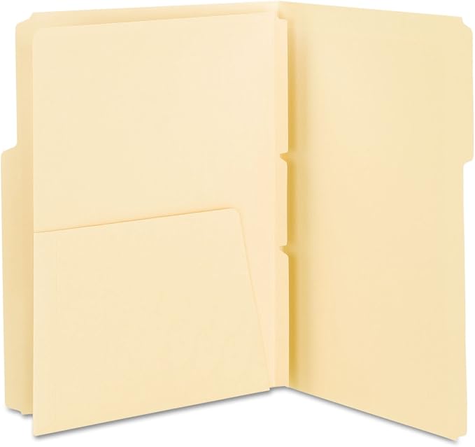 Smead Manila Self-Adhesive Folder Divider with Pockets, Letter Size, Manila, 25 per Pack (68030)