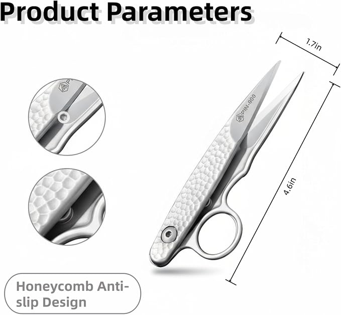 PIN-900 4.3 Inch Microcrystalline Steel Sewing Scissors, Ultra Sharp Precision Shears with Ergonomic Handle for Fabric, Leather, Quilting & Crafting