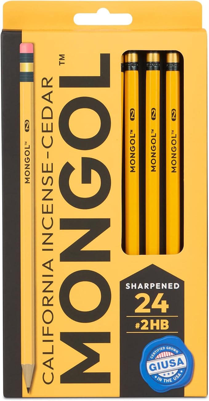 Mongol Classic Incense Cedar #2 Pencil - 24-Pack - Pre-sharpened, European Graphite Core, US Grown Cedar, Smudge Free Eraser – Nontoxic PMA Certified
