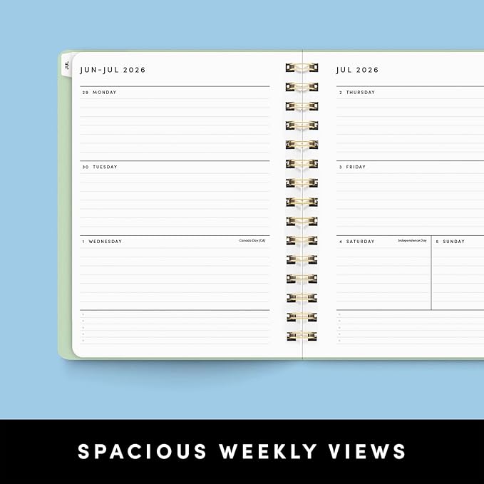 PAPERAGE Academic Planner, Weekly & Monthly Planner & Calendar, 12-Months, July 2026 - June 2027, (7" x 8"), School & Student Planning Agenda with Tabs, Bonus Pages & Inner Pocket, Marigold