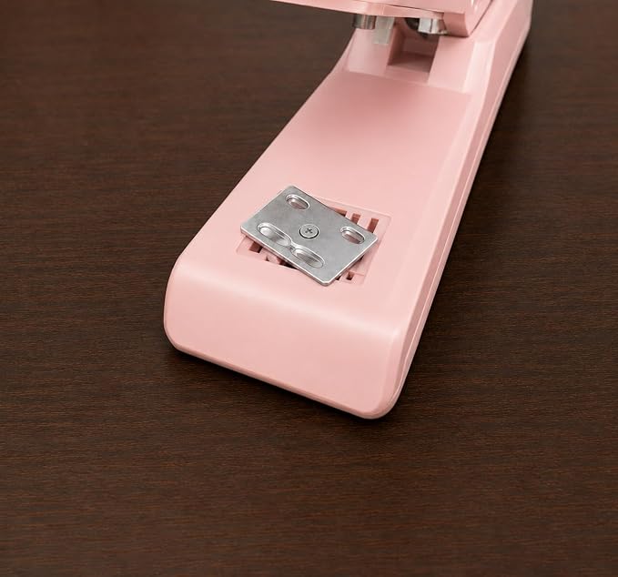 Metal Stapler with 830 Staples, Office Stapler, Staplers for Desk, 30 Sheet Capacity, Non-Slip, Pink