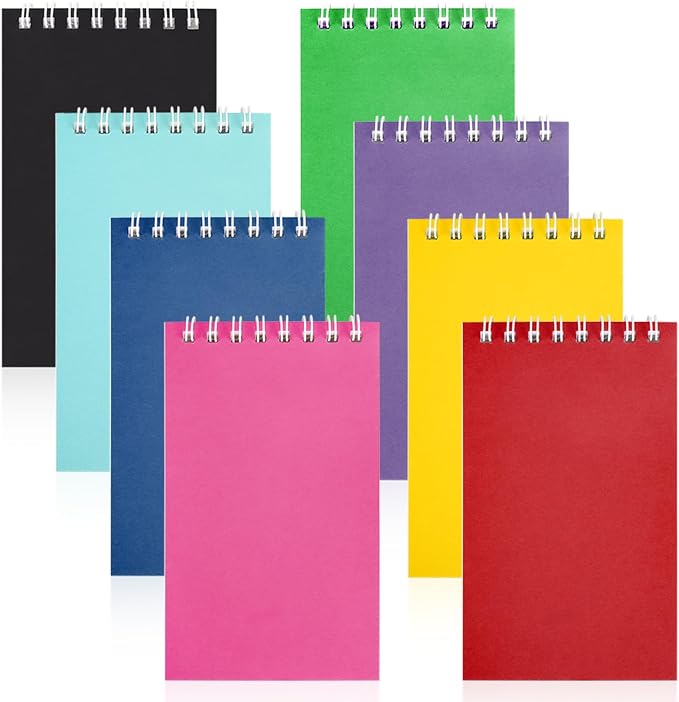 24 Pack Mini Notebooks for Kids Small Spiral Journal Notepads Party Favor | 3.9x2.4 Colorful Pocket Writing Memo Note Pads with 15 Lined Pages for Men Women Work Home Office Classroom Travel Supplies