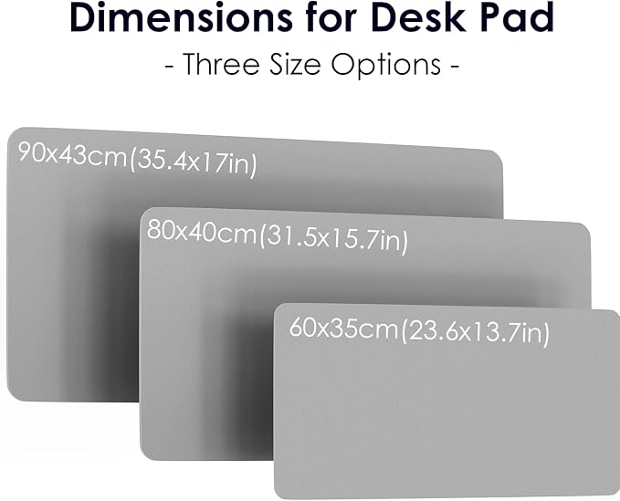 Leather Desk Pad Protector, Waterproof Mouse Pad, PU Desk Mat, Office Desk Cover, Desk Writing Mat for Office/Home/Work/Cubicle (Light Gray) 31.5x15.7 in