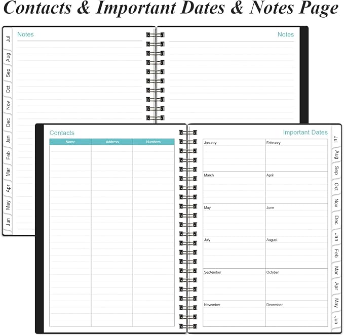 2026-2027 Appointment Book & Planner - Hourly Planner from July 2026 - June 2027, Weekly Appointment Book 2026-2027 with 30-Minute Interval, 6.4" x 8.5", Black