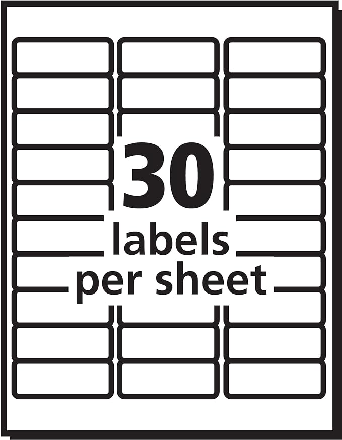 PRES-a-ply Laser Address Labels, 1 x 2-5/8, White, 3000/Box
