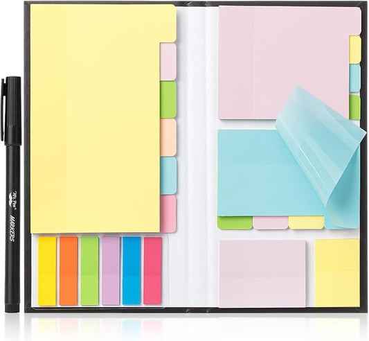 Mr. Pen- Transparent Sticky Notes Set, 380 Pack | Transparent Sticky Notes Tabs with Black Fineliner Pen for Bible Study, Office, School, Planning, Journaling & Organization
