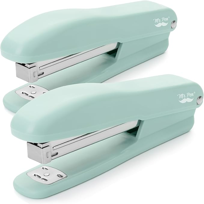 Mr. Pen- Office Stapler with Staples, 2 Pack, 200 Staples 1/4" | 20 Sheet Capacity, Desktop Stapler for Students, Office Supplies, Ergonomic Design for Comfortable Use, Jam-Free