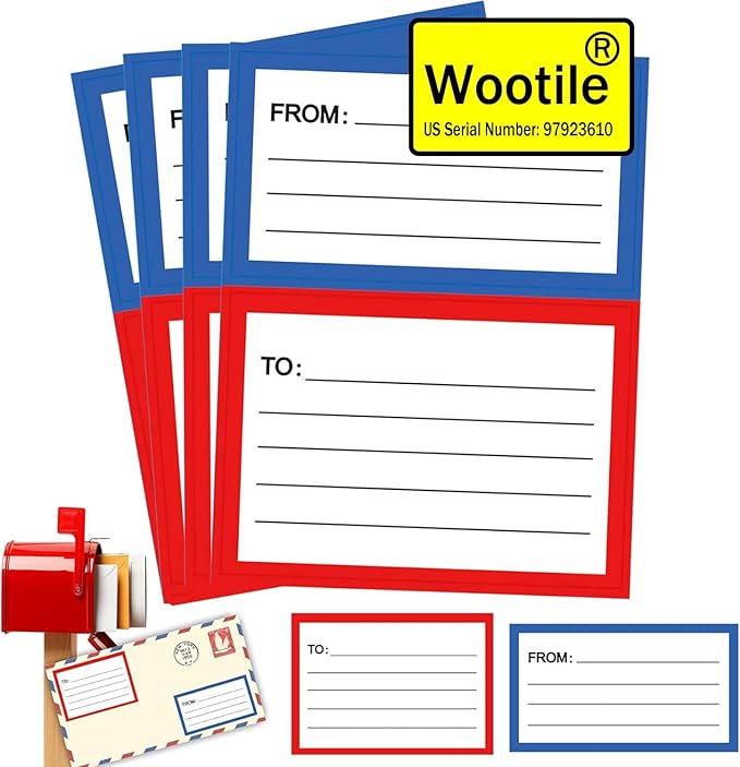 to from Return Address Mailing Labels 60 Sheet Blank Mail Shipping Label | Postage Guaranteed Stickers 3.5x4.5'' Self Adhesive Handwriting to/from Address Tags Sticker for Package School,Home,Office