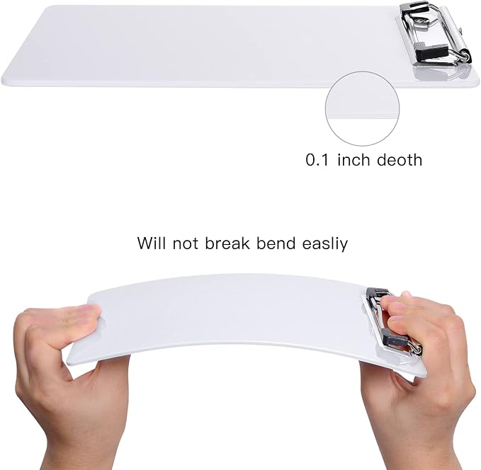 Hongri Plastic Small Clipboard, White A5 Memo Size Clip Board | Mini Size 6 x 9 in for Students, Teacher, Women, Office & School Supplies