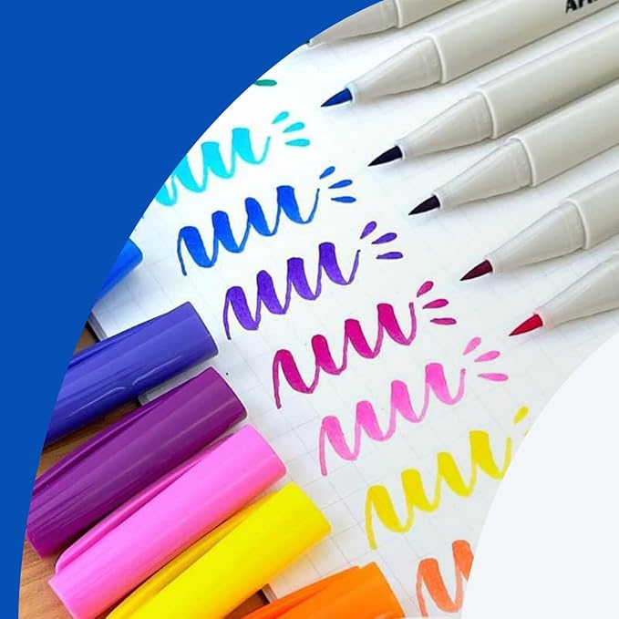Artline Watercolor Brush Pens, Flexible Tip, EPFS-F, Multi-color, 12 Pack | Water-based brush markers for drawing, calligraphy, lettering, coloring, blending, illustration and artist projects