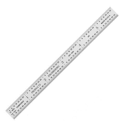 PEC Tools 6" Flexible Machinist Rule - Made in USA - 4R Graduations (1/8,1/16,1/32,1/64), Hardened Steel Ruler, Built to Last for Lifetime