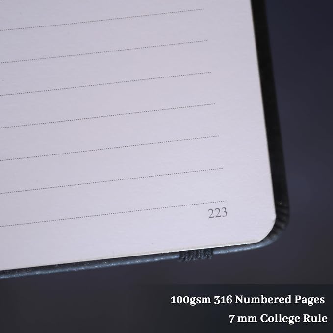 TIEFOSSI Line Journal Notebook for Women Men, 316 Pages,8.3x5.8 IN | Vintage Diary with Bookmark, Hardcover A5 College Ruled Notebook 316 Numbered Pages for Writing, for Work School, Note Taking