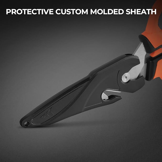 KastKing Paradox 9-Inch Fishing Bait Shears | Multifunctional Fishing Scissors With 5CR15 Stainless Steel Blades, Non-Slip Elastomer Handle, Protective Sheath