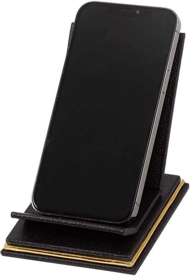 Cloud Luxury Leather Desk Set – 10 Piece Executive Desk Organizer with Desk Pad, Double Document Tray, Pen Holder, Memo Holder, Business Card Holder & Phone Stand – Gold Office Accessories (Black)