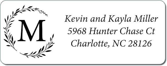 Personalized Return Address Labels Simple - Set of 240 Elegant Custom Mailing Labels for Envelopes, Self Adhesive Flat Sheet Rectangle Personalized Name Stickers (White)