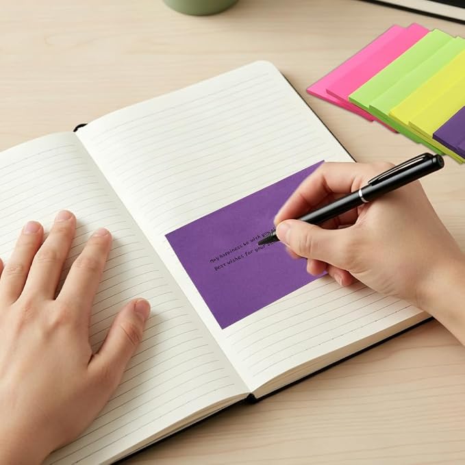 Sticky Notes 10 Pads Large 5 Colors Long Self-Stick Stickies Note Pads 3x5 50 Sheets Teacher Back to School Supplies and Oﬃce Products