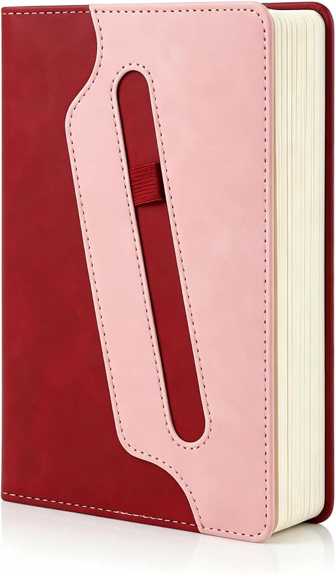 Comix Lined Journal Notebook for Men Women - 304 Pages Thick Journal, 5.9" x 8.3", Hardcover, College Ruled, Fits for Writing, Notes-Taking, Diary and Work, Pink