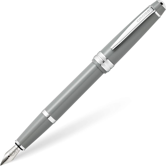 Cross Bailey Light Polished Gray Resin Fountain Pen with Fine Nib