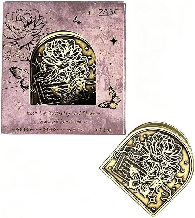 Vintage Flowers, Cats, Butterflies Metal Clip Decorative Binder Clip for Bullet Journal Junk Journal Collage Page Holder Art Journaling (shumodieyuhua)