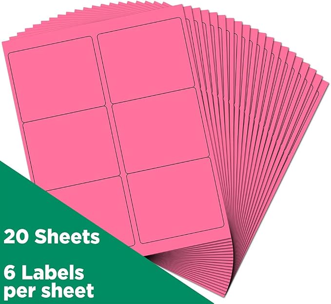 JAM PAPER Shipping Address Labels - Large - 3 1/3 x 4 - Pink - 120/Pack