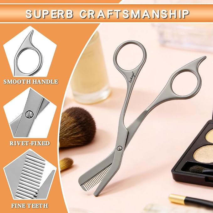 Eyebrow Scissors Professional Grooming Tool for Women Men, Precision Stainless Steel Brow Trimmer for Facial Hair & Eyebrow Shaping for Women & Men