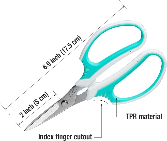 Beaditive Multipurpose Craft Scissors - High-Leverage with Sharp Carbon Steel Blades - Ergonomic Sewing Scissors for Heavy Duty Projects - Office, Scrapbook, Leather Scissors