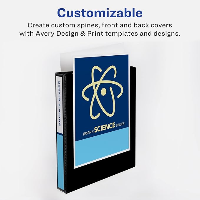 Avery Standard View 3 Ring Binder, 1.5" Round Rings, 275-Sheet Capacity, 2.1 Inch Wide Spine, 1 White Binder, Ideal for Lightweight Organization and Occasional Referencing (05726)