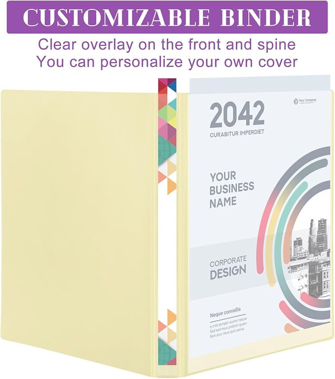 Fulmoon 6 Pack Plastic 3 Ring Binder Assorted Colors Economy Flexible Round Ring Presentation Binders with Pocket for Office School Meeting(0.5 Inch,Pastel Colors)