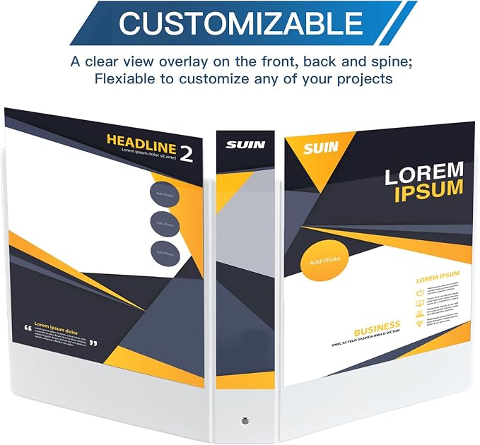 2-inch 3 Ring Binder with 2 Interior Pockets, Heavy Duty 2'' Binders Holds US Letter Size 8.5'' x 11'' Paper - Versatile Binders for Office, Home, and School Use, 6 Pack (White)