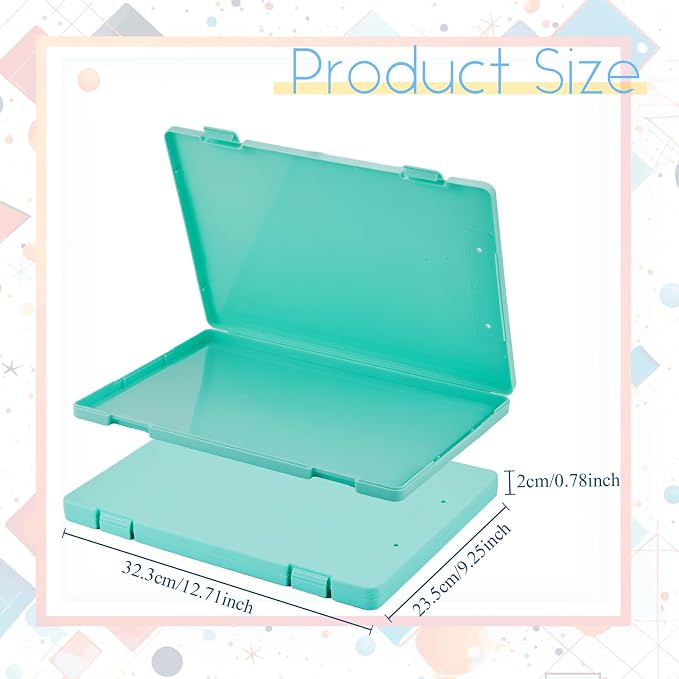Zhanmai 4 Pcs A4 Paper Organizer Box, Plastic Scrapbook Paper Storage Box for 8.5 x 11 Letter, Colorful Portable Office Document Case Scrapbook, Document Organizer, Magazine, Art Supplies