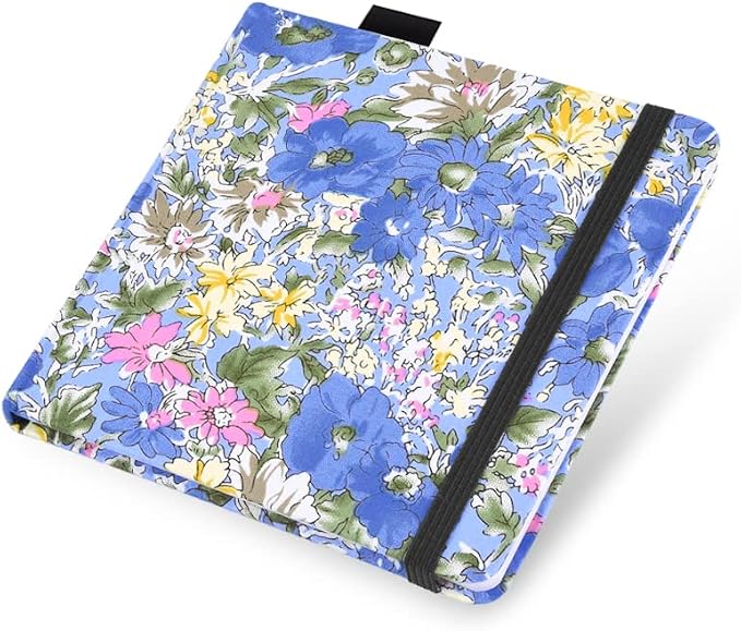 Watercolor Paper Sketchbook,5x5 Inch Mixed Media Notebook,140lb/300gsm Artist Heavyweight Paper,20 Sheets Small Travel Drawing Journal for Adults,Painting,Watercolors,Art Supplies,Blue Flower Field