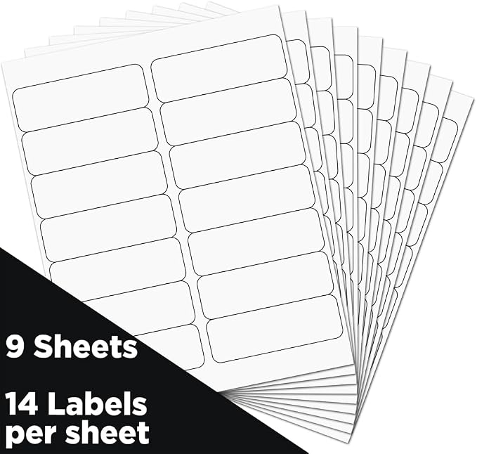 JAM PAPER Shipping Address Labels - Rectangular - 1 1/3 x 4 - White - 126/pack