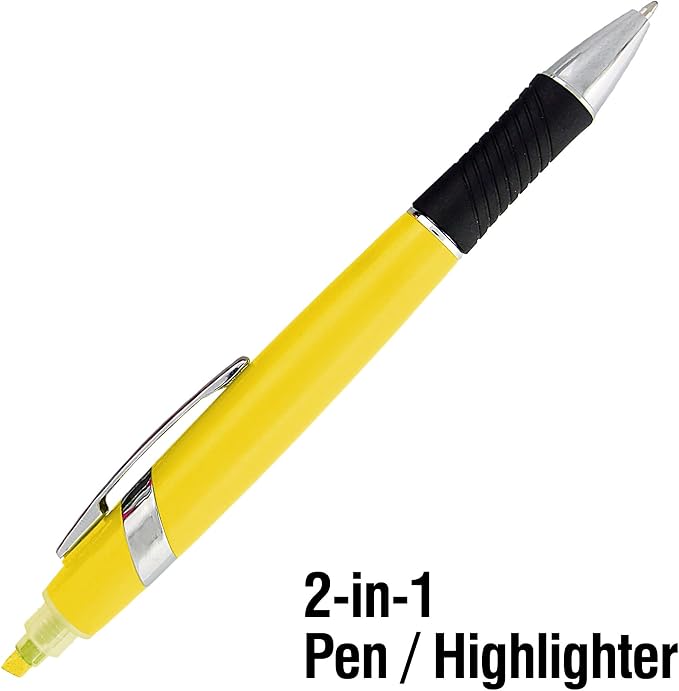 SyPen Highlighter with Ballpoint Pen Combo, Comes in an array of bright colors, 10 pack