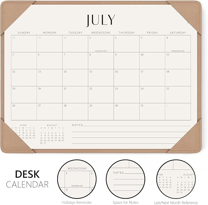 Jotsome Desk Calendar 2026 - 2027 with Desktop Mat, Desk Pad Calendar From July 2026 to December 2027 14x10.5 inch, Desk Blotter Calendar for Home Office and School, Easy Planning, Gift for the Holidays, Apricot