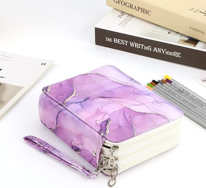 Portable Colored Pencil Case-72 Slots Colored Pencil Case Organizer with Zipper for Watercolor Pens, Pencil Case Organizer for Artist