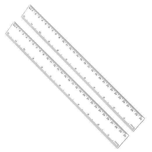Viaky 12 Inch Clear Plastic Rulers,2 Pack,30CM Straight Ruler | Measuring Ruler with Inches&Centimeters, Easy to Read Markings, Scratch-Resistant Design, for Office,Back to School Supplies