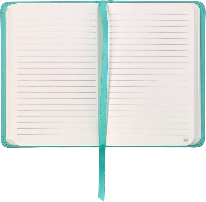 Leather Notebook, Writing Journal, Full-Grain Leather, Narrow Ruled Paper, Notebooks for Work & School, Reef Blue (5.7" x 3.8”)