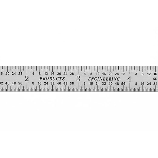 PEC Tools 6" Flexible Machinist Rule,5R Graduation (1/32“, 1/64”; 1/10“, 1/100), Trusted by Professionals, Made in USA